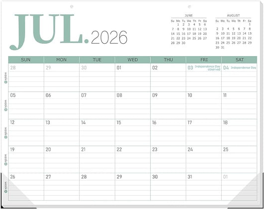 GuassLee Desk Calendar 2026, 19-Month Academic Hanging Desk/Wall Calendar From 2026 Jun-2027 Dec, 14" X 11" Monthly Planner with Thick Paper For Office Home School Desk Organizing
