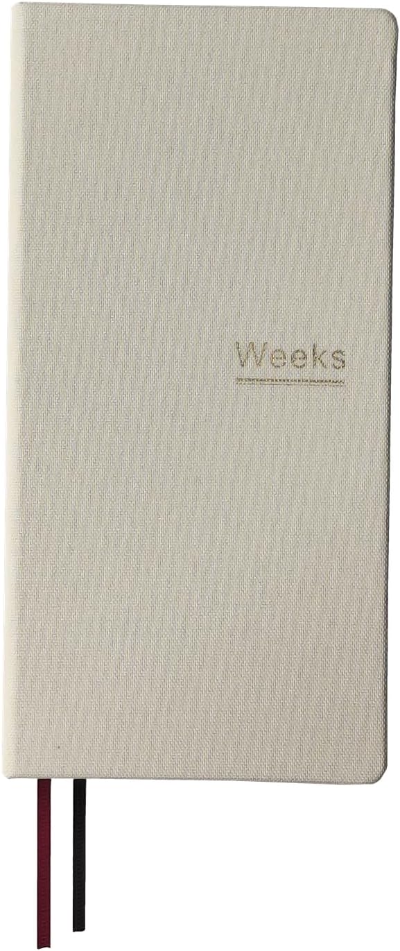Undated Weekly Planner Notebook Pocket Organizer Appointment Book Journal Notebook A6 Week Plan Notepad (Beige)
