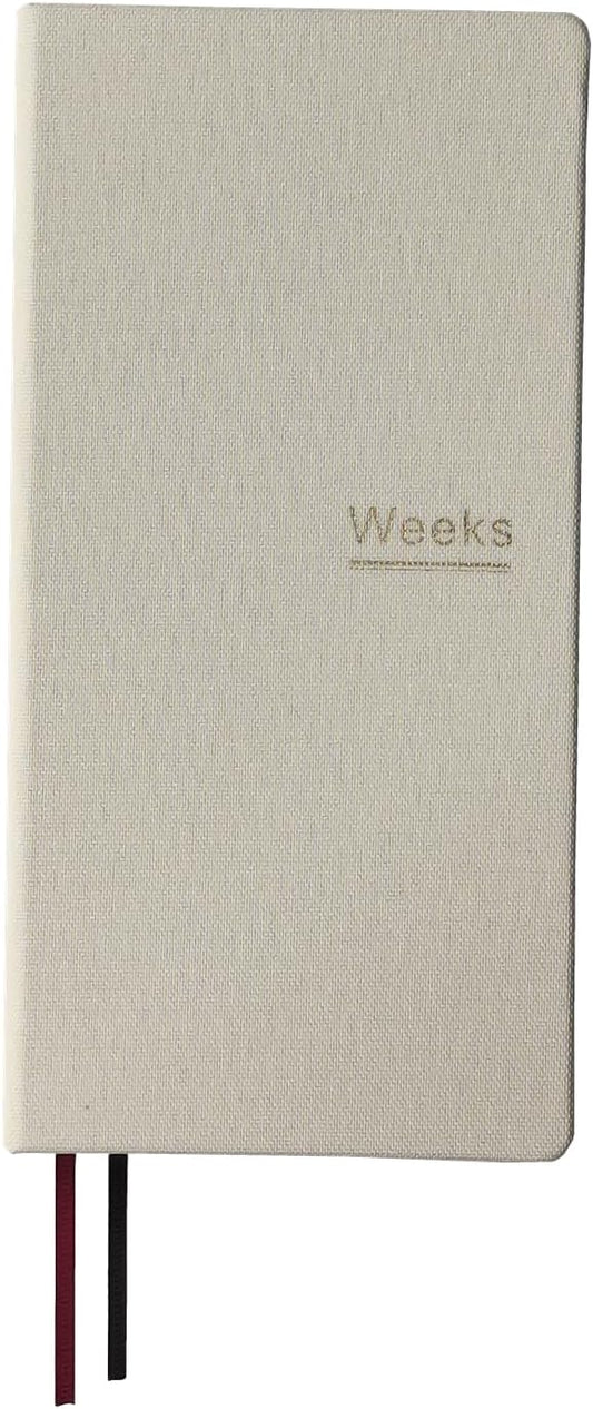 Undated Weekly Planner Notebook Pocket Organizer Appointment Book Journal Notebook A6 Week Plan Notepad (Beige)