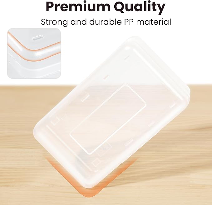 Sooez Plastic Pencil Case Box 6 Pack, Large Crayon Maker Pen Organizer, Plastic Containers with Snap Lids, Stackable Craft Storage Boxes Bulk, School Supplies Art Box for Bead, Clear