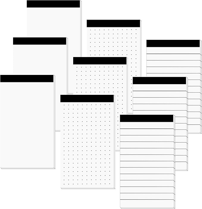 amassan 9 Pack 2.4 X 4 Inch Note Pad, Small Notepads For Work Grocery List Mini Notepad 60 Sheets Each