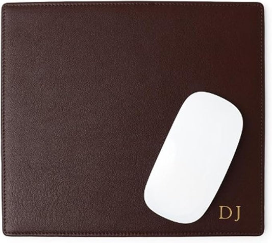 Leatherology Brown Classic Leather Mouse Pad – Full-Grain Leather Desk Pad with Microsuede Bottom – Ergonomic, Durable & Stylish Workspace Accessory