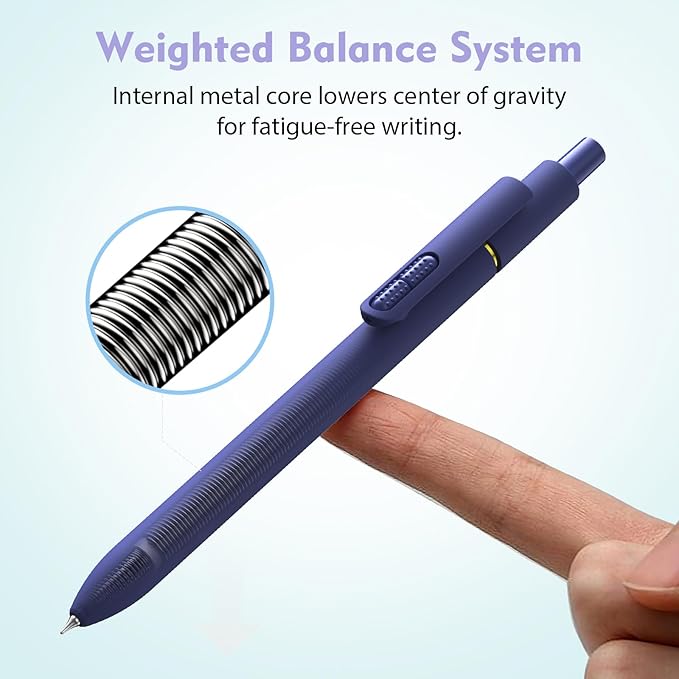 Hiacry 16 Pcs Gel Pens - 0.7mm Fine Point Quick-Dry Blue Ink Fidget Pens | Smooth Writing, No Bleed, No Smear, Note Taking Journaling, School Office Supplies for Men & Women (Vintage + Morandi 16Pcs)
