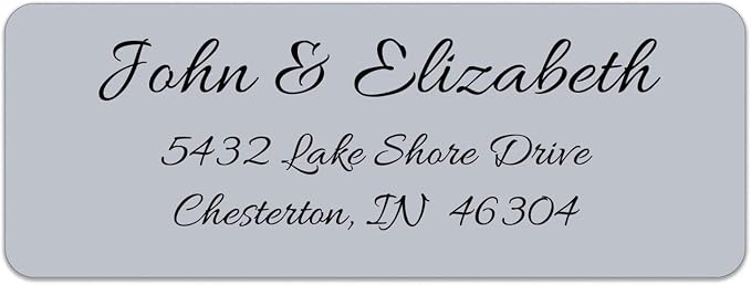 Personalized Return Address Labels - Simple Unique Design - Available in White, Clear, Kraft, Gold, or Silver Labels -120 Labels - 120 Envelope Seals Included - Made in The U.S.A. (Silver)