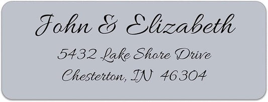 Personalized Return Address Labels - Simple Unique Design - Available in White, Clear, Kraft, Gold, or Silver Labels -120 Labels - 120 Envelope Seals Included - Made in The U.S.A. (Silver)