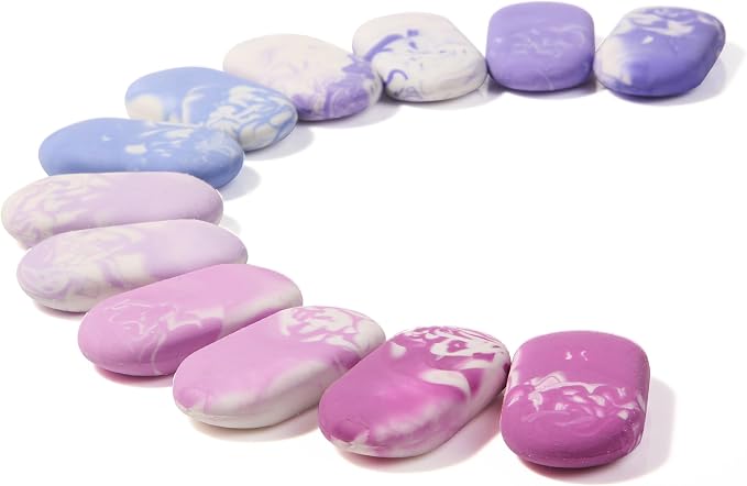 Mr. Pen- Marble Pencil Erasers, 12 Pack, 1" x 2" | Soft Rubber Marble Pencil Erasers for School, Office, Art Sketching, Homework, Exams, Clean Smudge-Free Correction