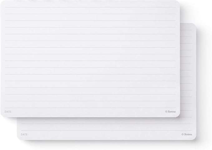Notsu Lined Desk Notepad 2 Pack | Minimalist Ruled Memo Mouse Pads with Premium Thick Paper, Small 5.5" x 8.5"