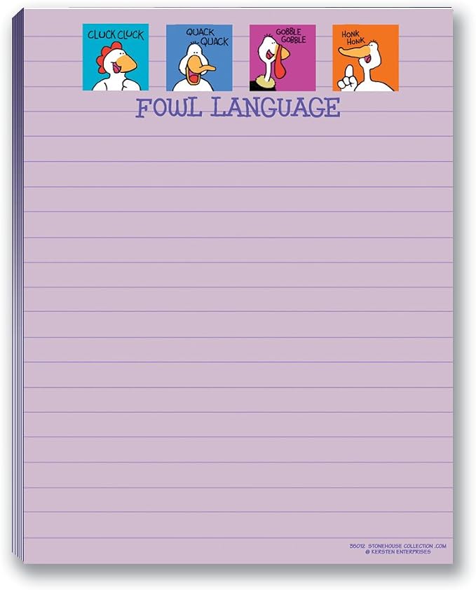 Stonehouse Collection Funny Notepads - Assorted Pack of 4 Note Pads - Funny Office Gifts for Coworkers, Women & Men - Made in USA Note Pad, 4.25 x 5.5 Inch Each - Cute Notepad & Fun Office Supplies