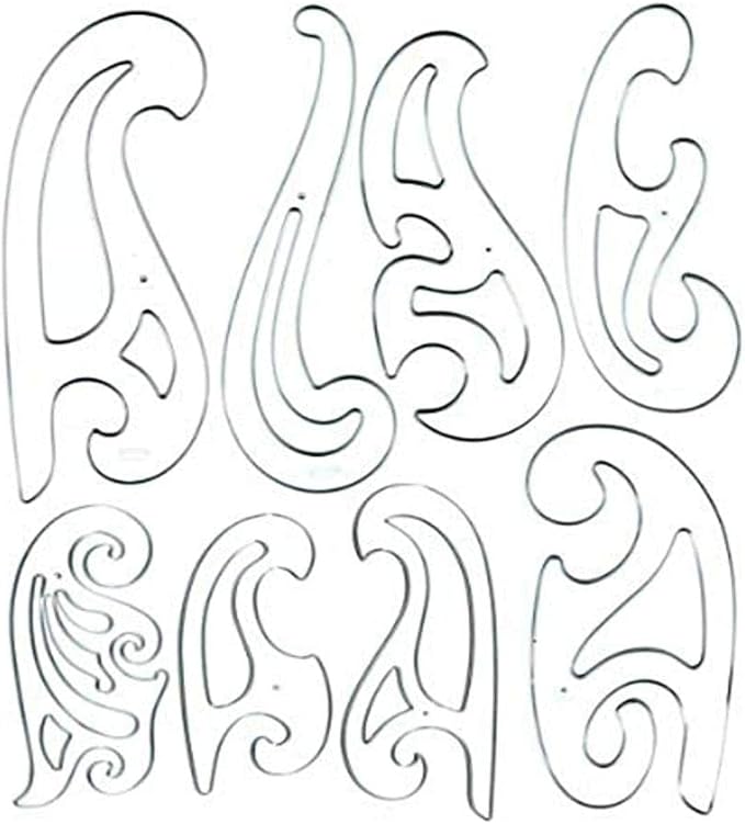 Westcott French Curve Template, Set of 8 (FC-8)