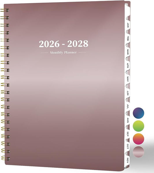 2026-2028 Monthly Planner - 2 Year Monthly Planner Calendar 2026-2028, Jul 2026 - Jun 2028, 8.5" x 11", 24 Months, Spiral-Bound, Tabs, Holidays, Notes, Ideal for School Office Home Planning