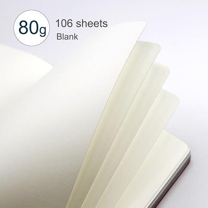 Hardcover Leather Journal Notebook A5 Blank 212 Pages 5x8.25 Inches Gold Edged Pages with Strap Closure Travel Work School Writing Journaling Notebooks for Women Men Gift Box Packaging Black