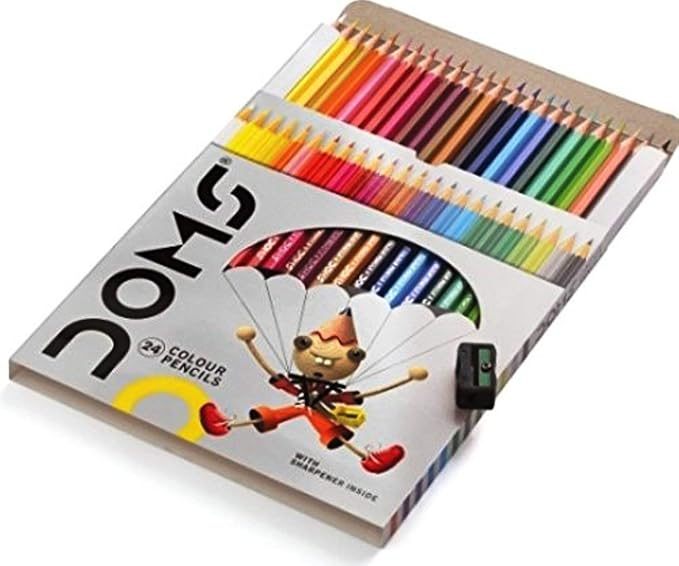Doms Colored Pencils Soft Core Color Pencil Set for Kids Adult Coloring Books Drawing, Writing Sketching (24 Count) Pack Of 2