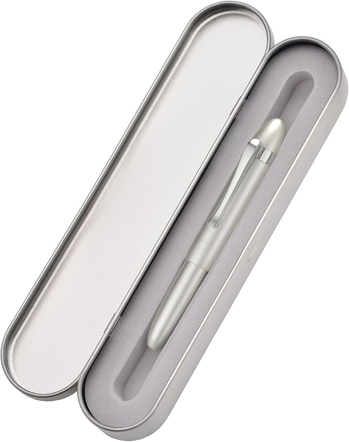 HONG DIAN M1 Fountain Pen Extra Fine Nib, Silver & Submarine Shape Aluminium Short Mini Pocket Travel Pen
