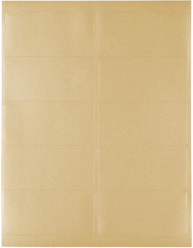 JAM PAPER Shipping Address Labels - Standard Mailing - 2 x 4 - Gold Metallic - 120/Pack
