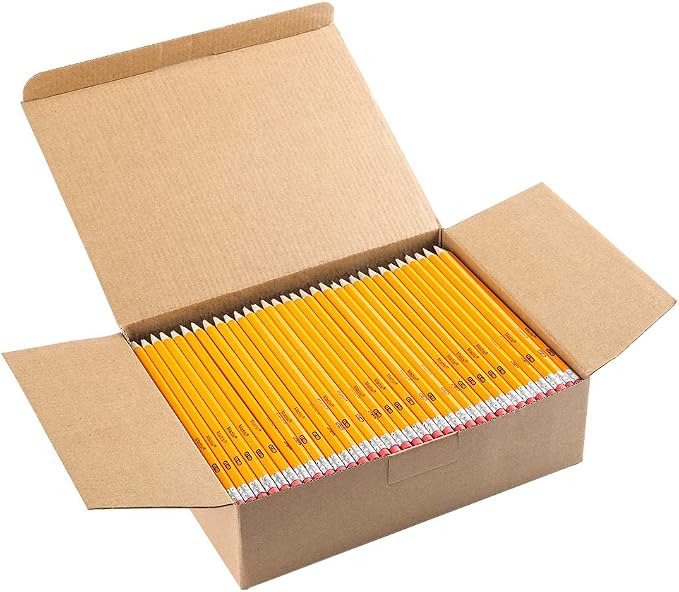 Madisi Wood-Cased #2 HB Pencils Bulk, 320 Count, Pre-sharpened | Box of Number 2 Pencils, Yellow, School Pack