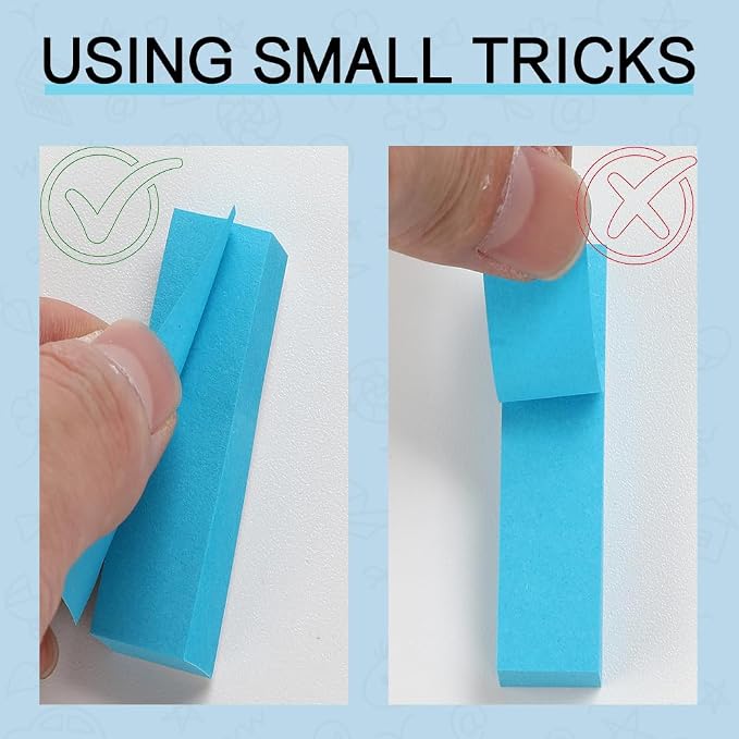 Sticky Notes Small Sticky Notes 30 Pads 6 Colors Mini Long Self-Stick Stickies Note Flags Tabs 0.6×3 100 Sheets Teacher Back to School Supplies and Oﬃce Products