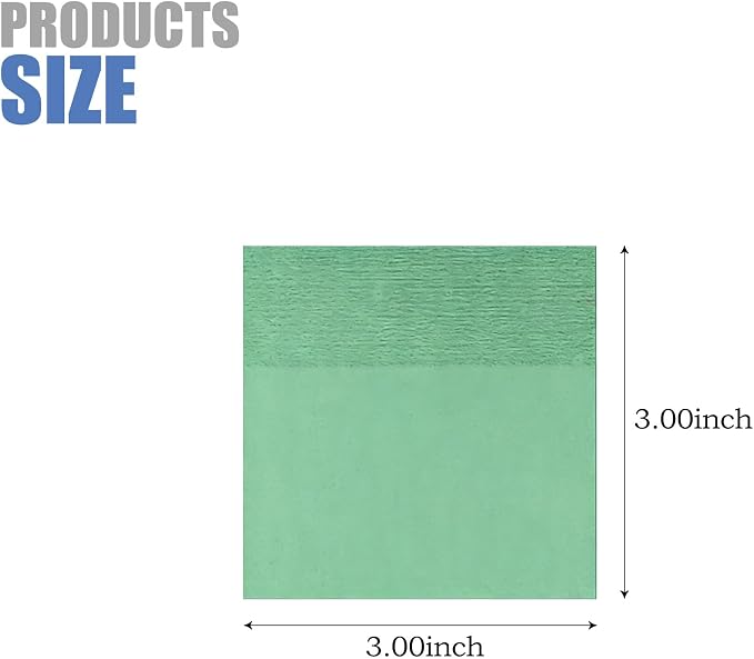 200 Sheets Transparent Sticky Notes, 3x3 Inch Clear Post It Notes for Office School College Teacher Student Supplies (200, Green)