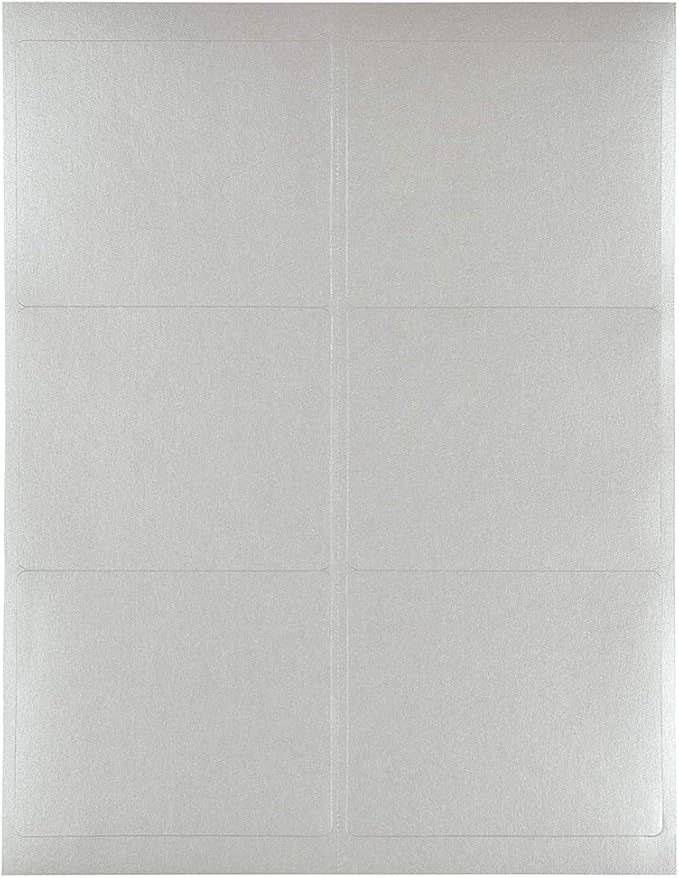 JAM PAPER Shipping Address Labels - Large - 3 1/3 x 4 - Metallic Silver - 120/Pack