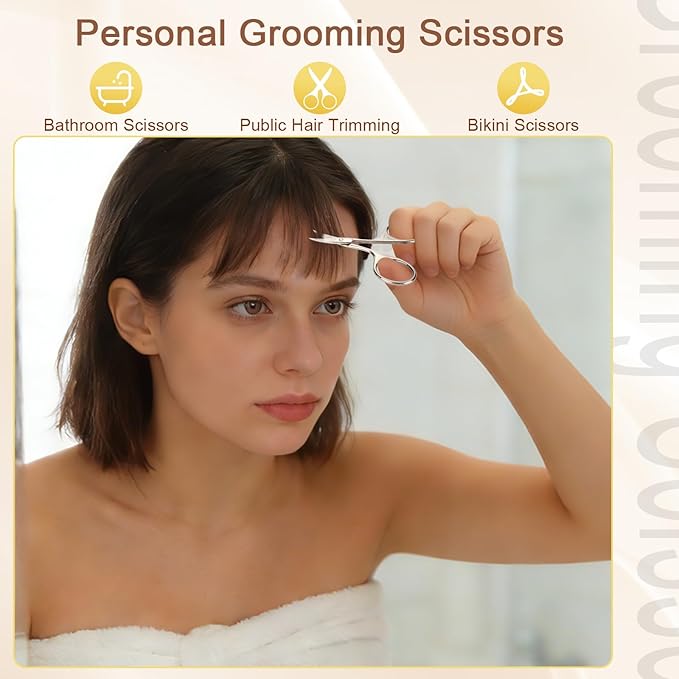 Hdama Eyebrow Scissors, Mini Grooming, Nose and Facial Hair, Men Women | For trimming mustache, beard, and facial hair. Compact mini scissors for precise grooming.