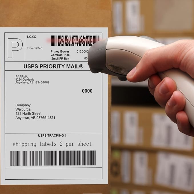 Full Sheet Labels 8.5” x 11” Sticker Paper Matte White, Large Shipping Label Paper for Inkjet Laser Printer, 2000 Counts