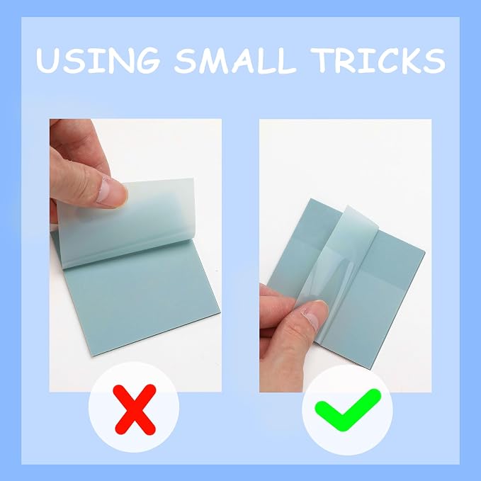 Sticky Notes, Sticky Notes 3x3 12 Pads 6 Pastel Colors Transparent Self-Stick Stickies Clear Aesthetic Bible Annotation Note Pads 50 Sheets Teacher Back to School Supplies and Oﬃce Products