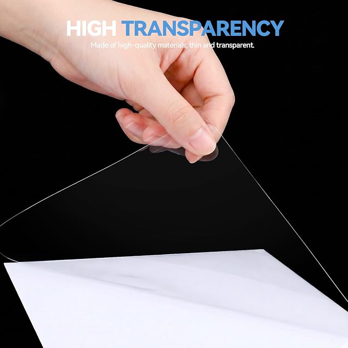36 Sheets Transparent Laminate Sheets Self Adhesive Laminating Sheets | 8.5x11 inch Waterproof Cold Lamination Sheets Vinyl Overlay Film for Sticker Paper, Cricut Crafts, Photo -100% Clear
