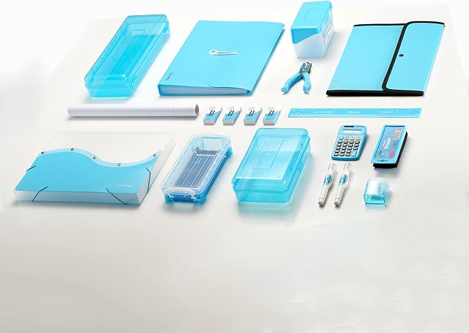 Enday Blue Pencil Pouch For 3 Ring Binder, Zippered Binder Pencil Pouches, 3 Ring Pencil Pouch for Binder, Pencil Case for Binder, Large Pencil Bags for School, Home, and Office