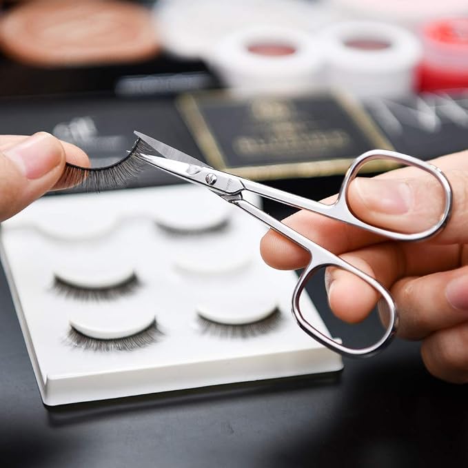 LIVINGO Nail Scissors Curved Blade Stainless Steel Manicure Tool | Sharp Precision Cutting, Cuticle Care, Eyebrow Eyelash Dry Skin Grooming, Professional Beauty Use