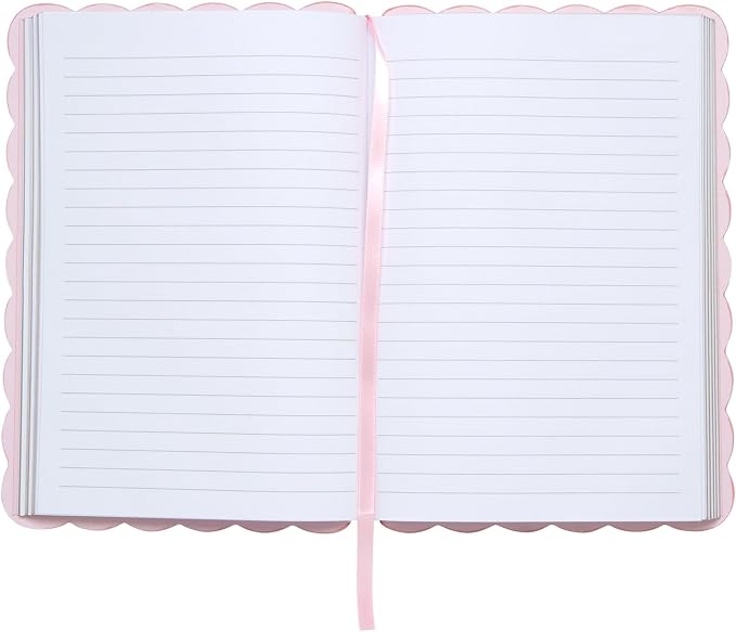 Laura Ashley Hardcover Journal 6x8 Faux Leather with Scalloped Edges | 260 Lined Pages with Ribbon Bookmark, Lay-Flat Design, Compact A5 Size, Great for Home, Office, Travel or Gifting