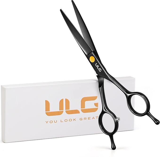 Hair Cutting Scissors, ULG Professional Hair Scissors 6.5” Black | Right-Hand, Razor Edge Barber Shears, For Salon and Home Hair Cutting Shears, Japanese Stainless Steel, Hand Sharpened