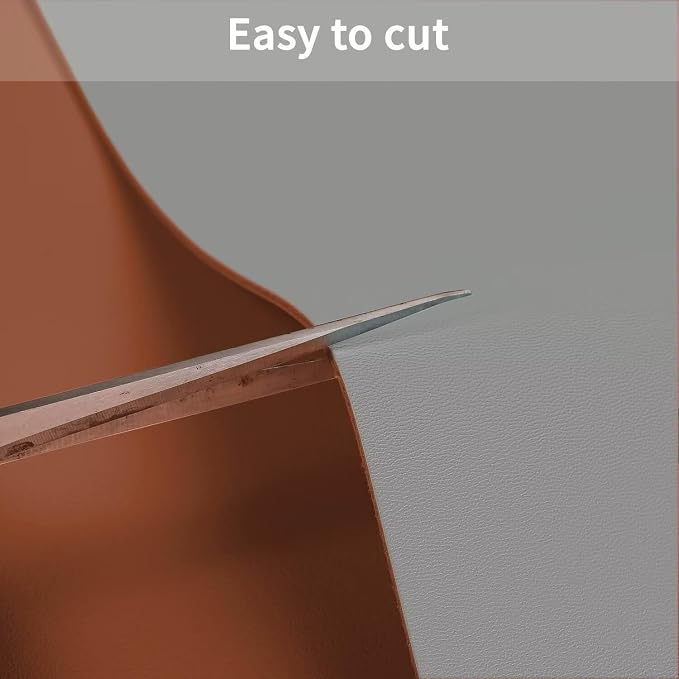 Faux Leather Table Cover,1.8mm Thick,12x48 Inch Table Protector,Glass Table Protector,Table Sticker Cover,Desk Covers On Top of Desks.(Brown+Gray,12x48)