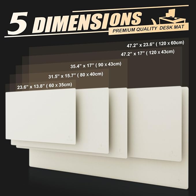 K KNODEL Large Office Desk Mat, Leather Mouse Pad (31.5"x15.7", White) | Desk Pad, Keyboard Pad, Computer and Laptop Mat, Desktop Protector and Cover, Writing Pad and Blotter for Home Office