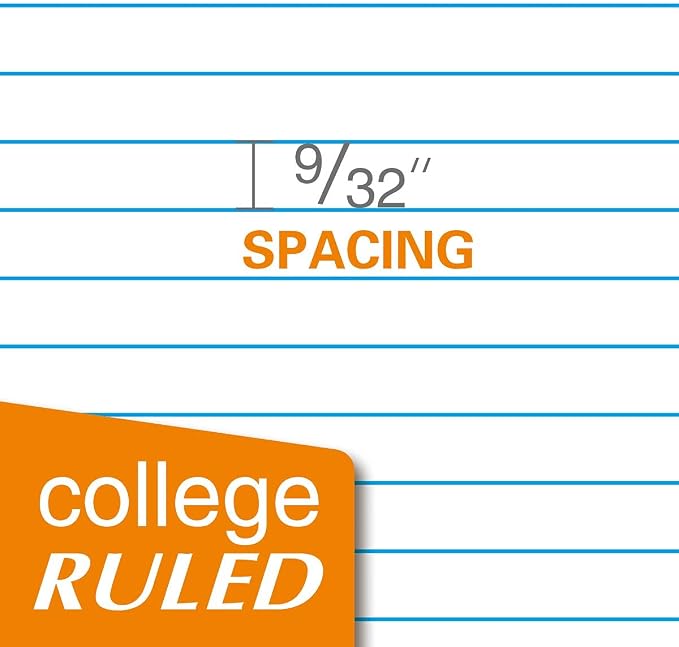 Kaisa Loose Leaf Paper Filler Paper 8x10.5 inches, College Ruled, 3-Hole Punched for 3-Ring Binder, 150 Sheets/Pack (3 Pack) F15001C