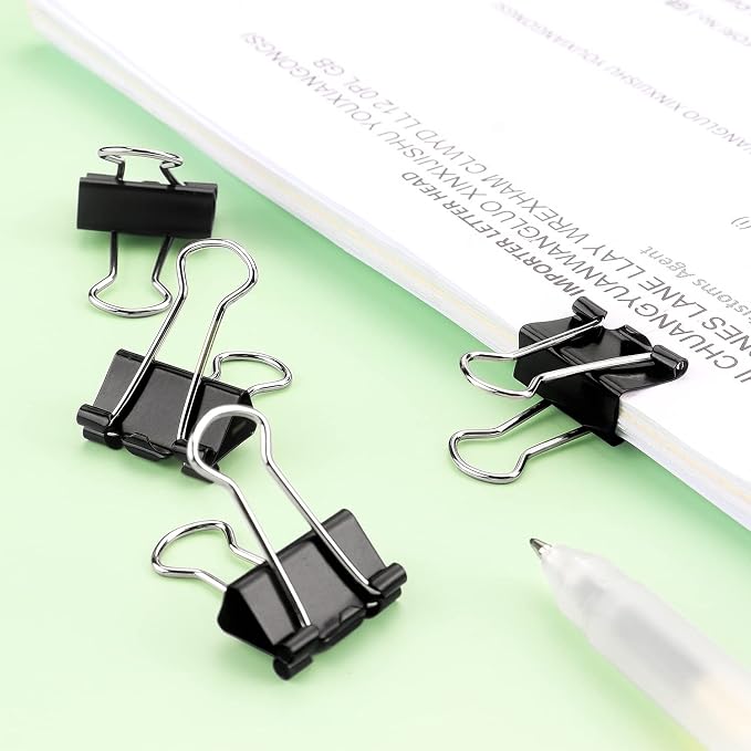 ZZTX 36 Pack Binder Clips 0.7 Inches Black | Paper Clamps Clips, Durable steel, Rust-resistant, Strong spring