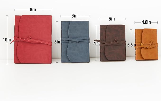RILIHO Leather Journal for Women - Genuine Leather Journals for Writing 8x10 Inches Vintage Journal For Men and Women, Artist,Travel Journal,Red