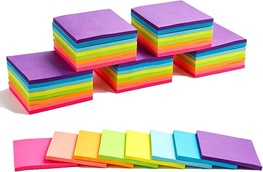 Sticky Notes, Sticky Notes 3x3 Large 40 Pads 8 Colors Self-Stick Stickies Note Pads 50 Sheets Teacher Back to School Supplies and Oﬃce Products