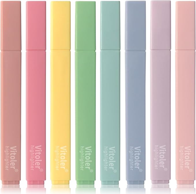 Bible Highlighters, Cute Pastel,No Bleed Bible Study Chisel Tip,8Pcs | Chisel Tip,Aesthetic,No Bleed,Dry Fast, Bible Study for Planner Notes School Supplies