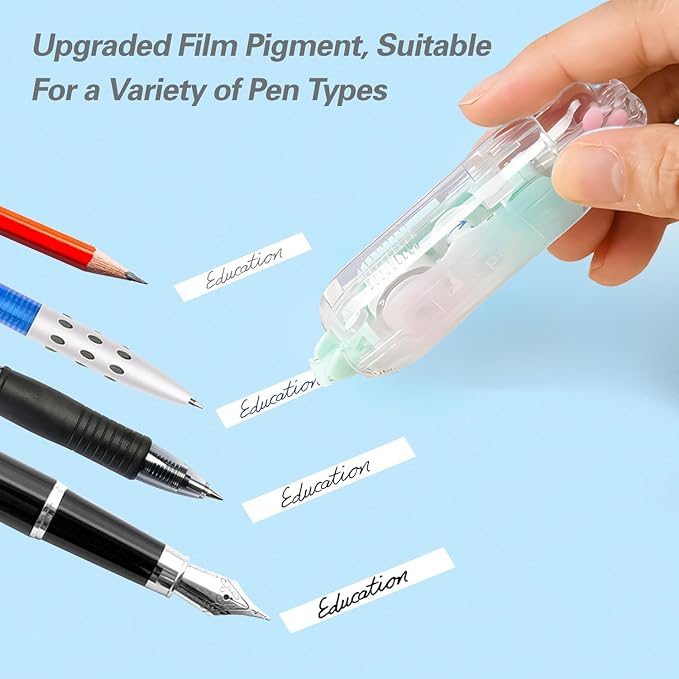 6Pcs Retractable White Correction Tape,Cute Cat Paw Correction Tape Pens, Mini Aesthetic Pen Shaped White Applicator with Easy to Use Out Tape for Back to School Office Supplies