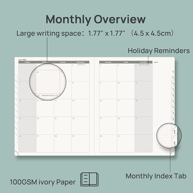 POPRUN 2026-2027 Academic Planner, Large Size 8.5" x 10.5", Weekly and Monthly Calendar, July 2026 to June 2027, Hardcover Appointment Book with Vertical Layout, Hourly Time Slots, Monthly Tabs - Black