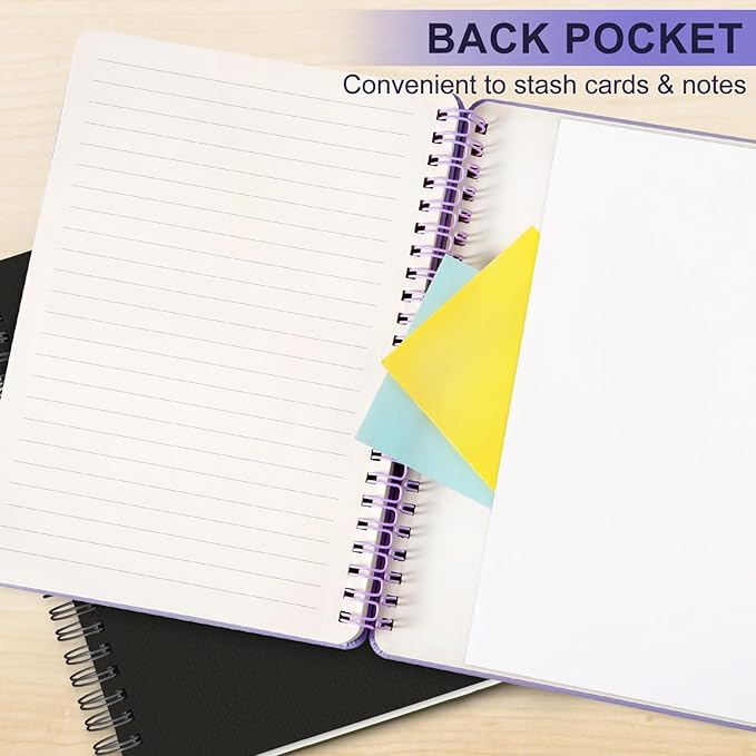Lined Spiral Journal Notebook with 160 Pages, 8.5×11in, A4 Spiral Notebook, Journaling Notebooks for Work, School, Women, Men, College Ruled Spiral Notebook, Hardcover Leather Journals, Purple