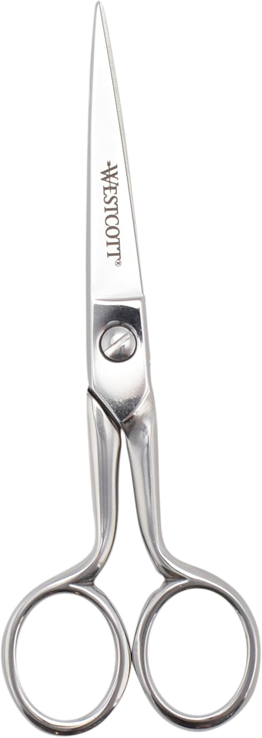 Westcott 6in Forged Paper and Fabric Scissors, Precision Scissors for Sewing and Crafts, Art, Office
