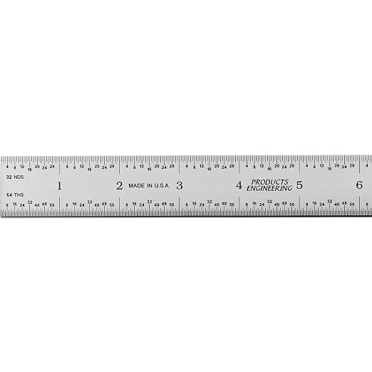 PEC Tools Rigid Metal Ruler, 48"/1200mm High-Precision Steel Rule with Satin Chrome Finish, English & Metric Graduation (1/32", 1/64", 0.5mm, 1.0mm), Fully Hardened and Tempered, Made in USA