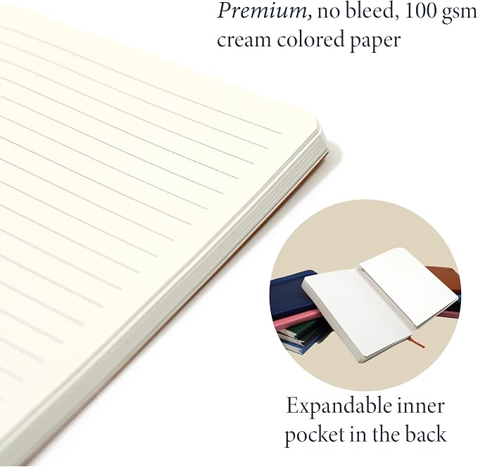 Softcover Ruled Journal with Thick 80 gsm Lined Cream Paper A5 size (8.3 inches x 5.4 inches) - Daily Writing Notebook for Travel, School and Office Use - Diary for Women and Men - French Blue