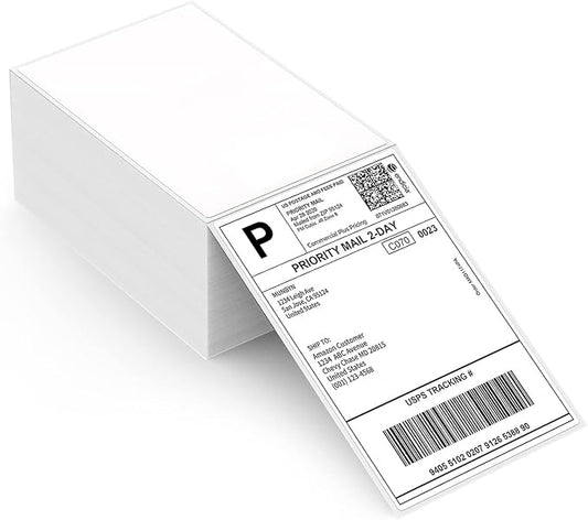 MUNBYN Thermal Direct Shipping Label (Pack of 500 4x6 Per Fanfold Labels) - Commercial Grade | 4x6 Thermal Labels, No BPA and BPS, Print Clear and Sharp, Compatible with Most Thermal Printers