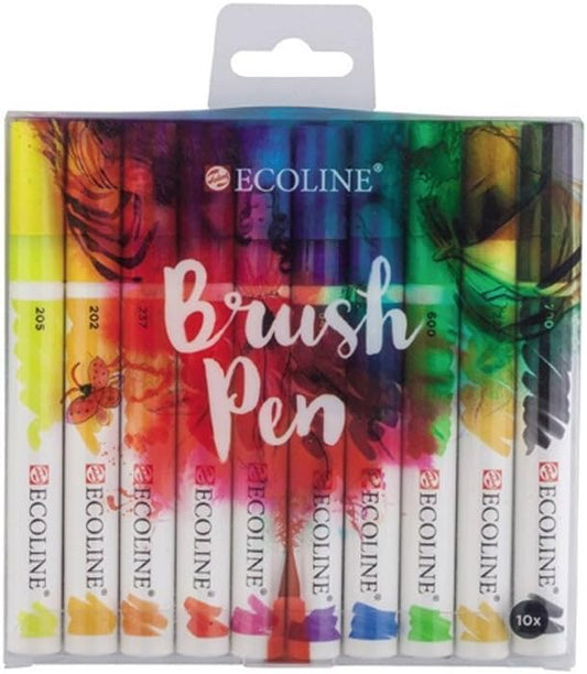 Talens Ecoline 10 brush pens.