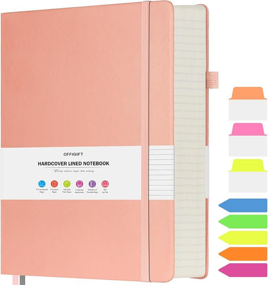 College Ruled Notebook 8.5" x 11", 312 Numbered Pages Lined Leather Journal | Extra-Thick with 2X Writing Space, 100gsm No Bleed Paper, Hardcover, Lay-Flat, for Work, School, Meeting Notes & Journaling