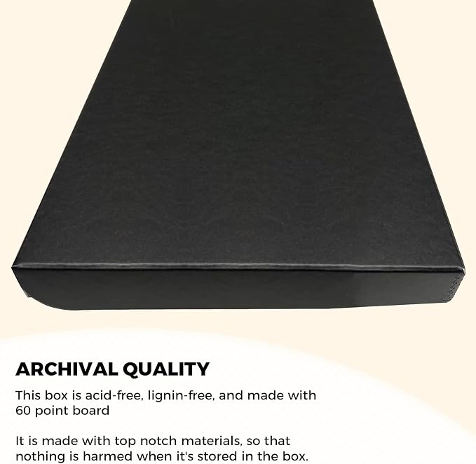 Golden State Art, Clamshell Archival Storage Box 13x19, Black, Pack of 2 | Acid-Free Photo Box with Metal Edge Corner, Preserve And Store Paper Documents Cards Prints Arts and Crafts DIY Projects
