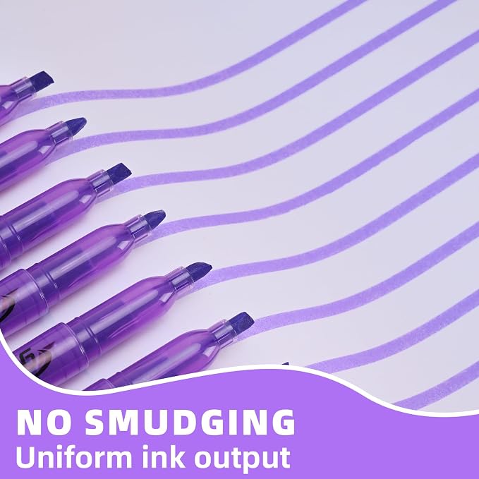 Cgerma Purple Highlighters, 36 Pack, Chisel Tip Highlighter Pack, Quickly Drying, Perfect for Students Kids Adults Classroom, Office, School Supplies