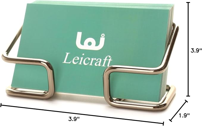 Business Card Holder for Desk, Cute Metal Card Organizers and Office Desk Accessories for Men and Women (Black)