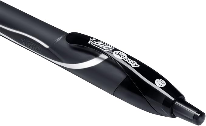 BIC Gel-Ocity Quick Dry Gel Pens, Medium Point Retractable (0.7mm), Black Ink Gel Pen, 12-Count- Pack of 18